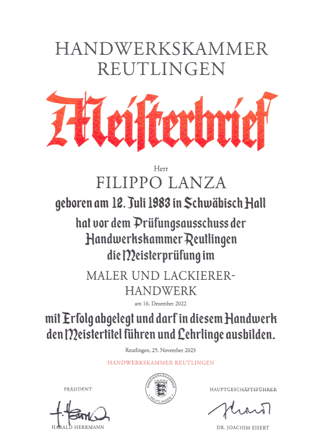 Malerarbeiten Schwäbisch Hall Malerbrief